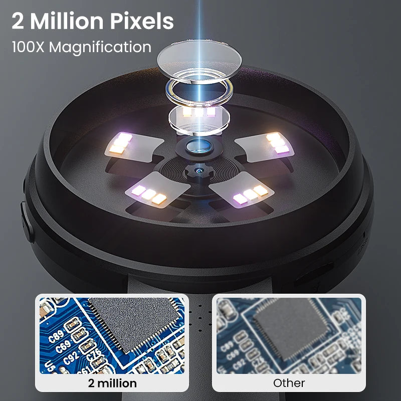 Loupe numérique IPS 2.8 pouces HD 1080P 100X, Microscope Portable, loupe portative pour réparation électronique, contrôle des bijoux