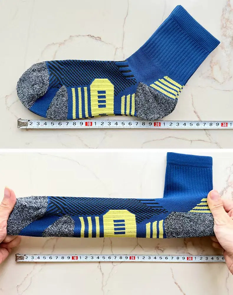 3 paires de chaussettes atétiques pour hommes, chaussettes de sport respirantes, de course en plein air, de Compression, longues, noires, blanches, bleues, extensibles