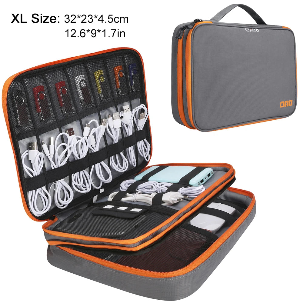 Clearance_Portable Accessoires électroniques Étui de voyage, Sac de rangement de câbles Sac de transport de gadgets pour iPad, câbles, alimentation, clé USB