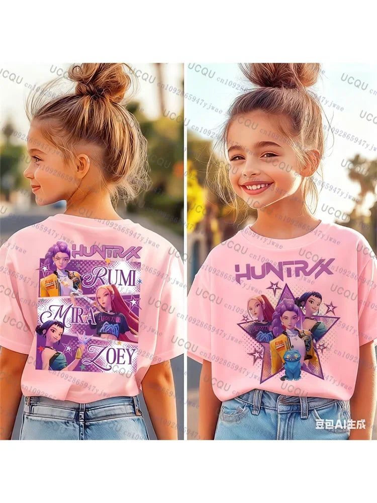 Kpop Demon Hunters T-Shirt for Parents and Kids, Halloween, Harajuku, Casual Fashion, Cotton, Cosplay Clothes