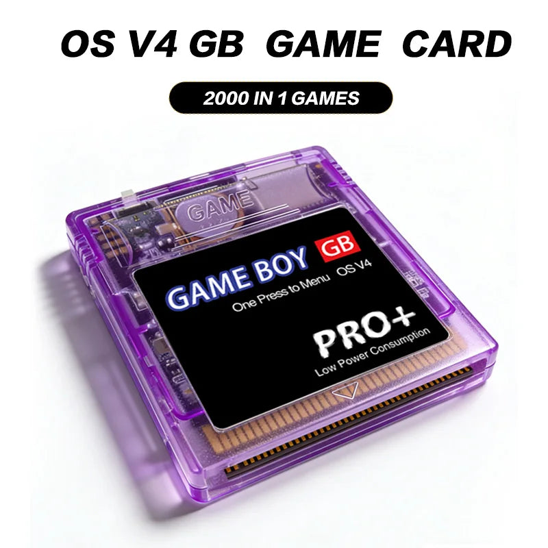 Cartouche de jeu GBC Gameboy OS V4 2000 en 1 avec carte TF 4 Go pour consoles de jeu GB GBC GBA SP GBM GBP