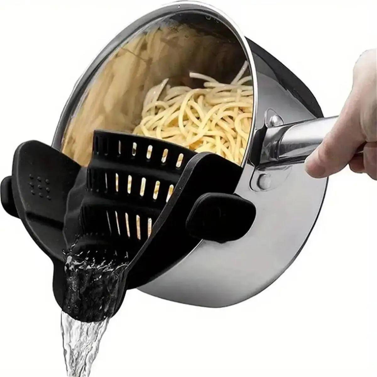 Adjustable Silicone Clip-On Colander, Pots and Bowls, Proximity Strainer, Noodle and Pasta Liner, 1PC