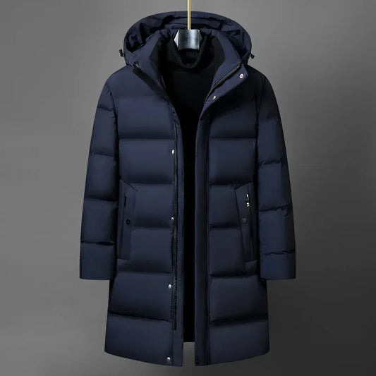 Canada Style Winter Jacket for Men Down Coat Parka Men White Goose Down Jacket Hooded Collar Warm Thick Long Padding M-4XL