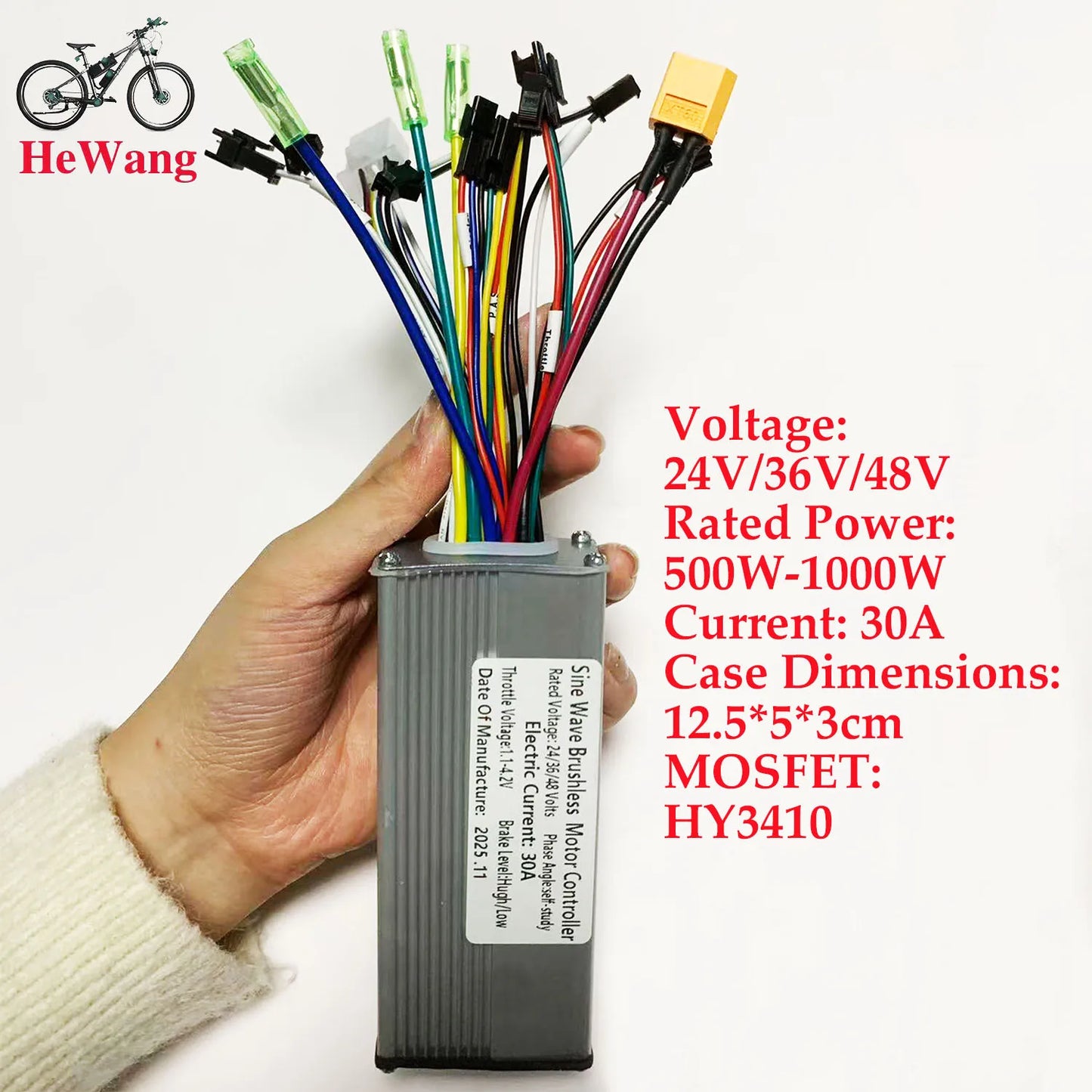 Controlador de motor sin escobillas de onda sinusoidal de 24V/36V/48V, 3 modos, 500W 750W 1000W 30A para S866 V889 S966 No. Medidor LCD de 2 protocolos para bicicletas eléctricas