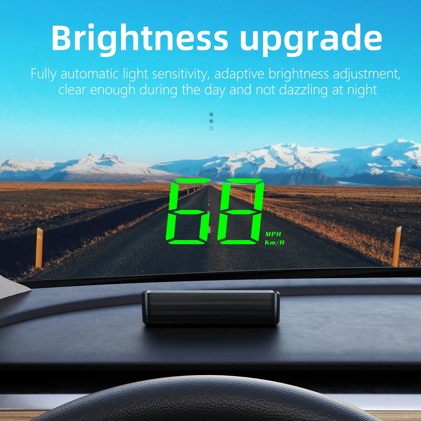 Affichage tête haute HD GPS — compteur de vitesse KM/H, projecteur pare-brise numérique HUD, universel