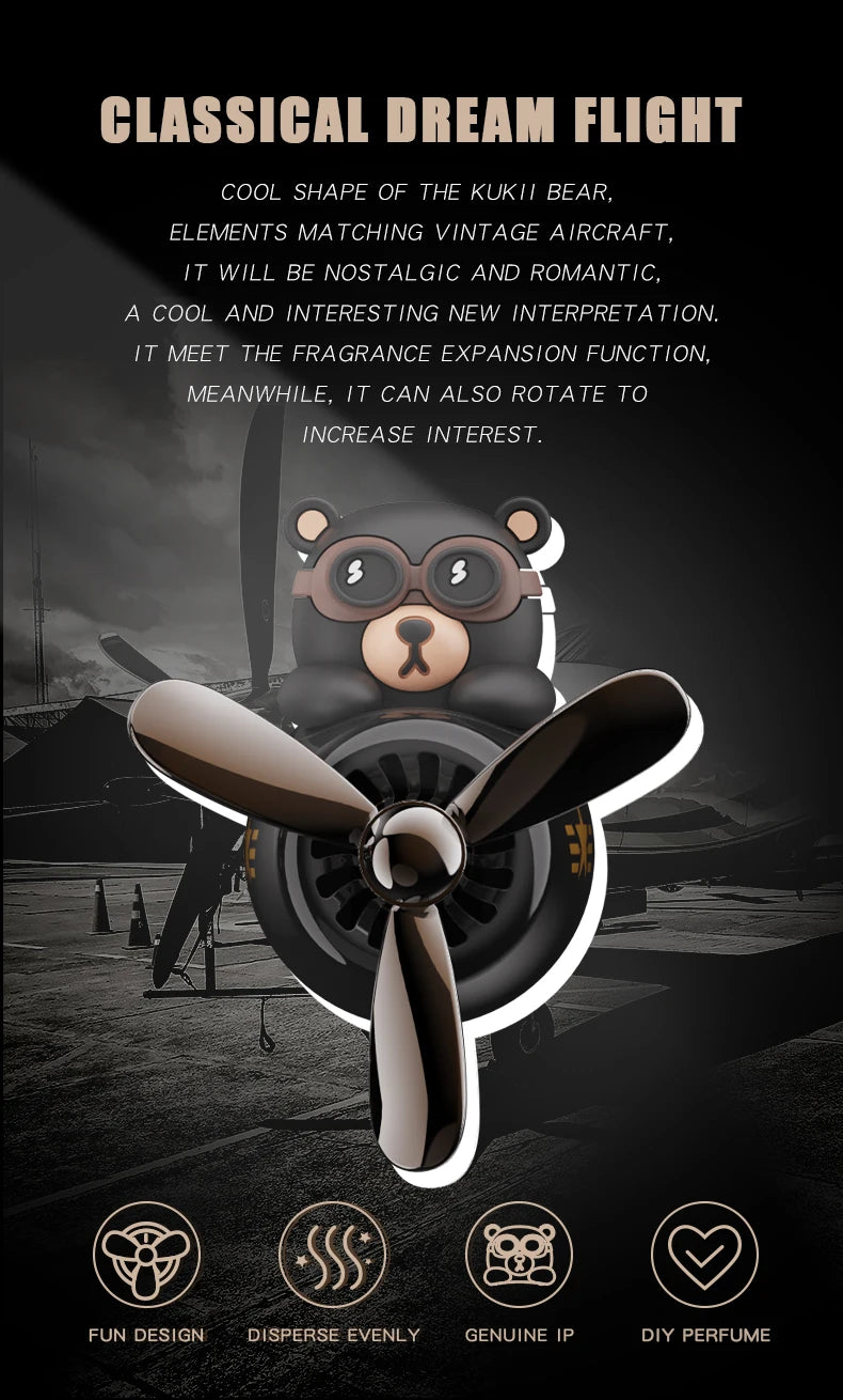 Inodore bricolage parfum ornement avion pilote ours voiture désodorisant décoration accessoires arôme évent clip parfumé diffuseur hommes