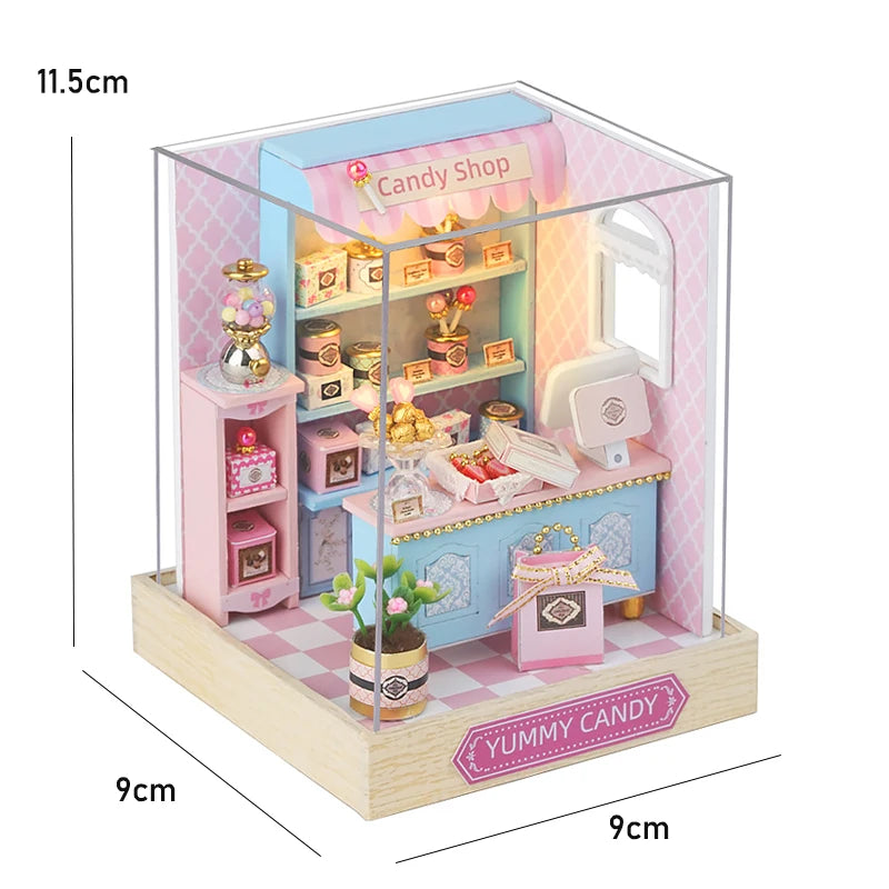 Wooden Dollhouse, 3D Puzzle, Building Model Kit, Small Room Toy Production, Bedroom Decoration with Furniture, Gifts