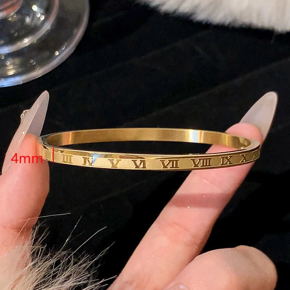 ZAKOL 5/1 Pcs Set Stainless Steel Bracelet with Sparkling Zirconia Inlaid for Women Stackable Bracelets Fashion Non-Fading Jewelry Gift