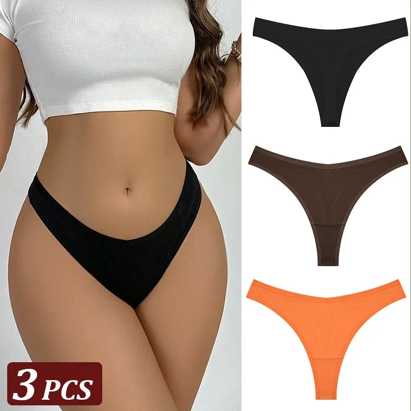 String Sans Couture Coton Femme — Lot de 3 Pièces Confort Quotidien