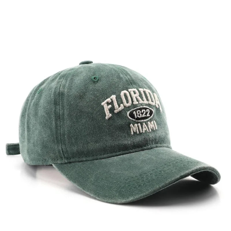 Men Women Embroidered Letter Baseball Cap Vintage Fashion Solid Adjustable Outdoor Sports Snapback Hat Distressed Gorras