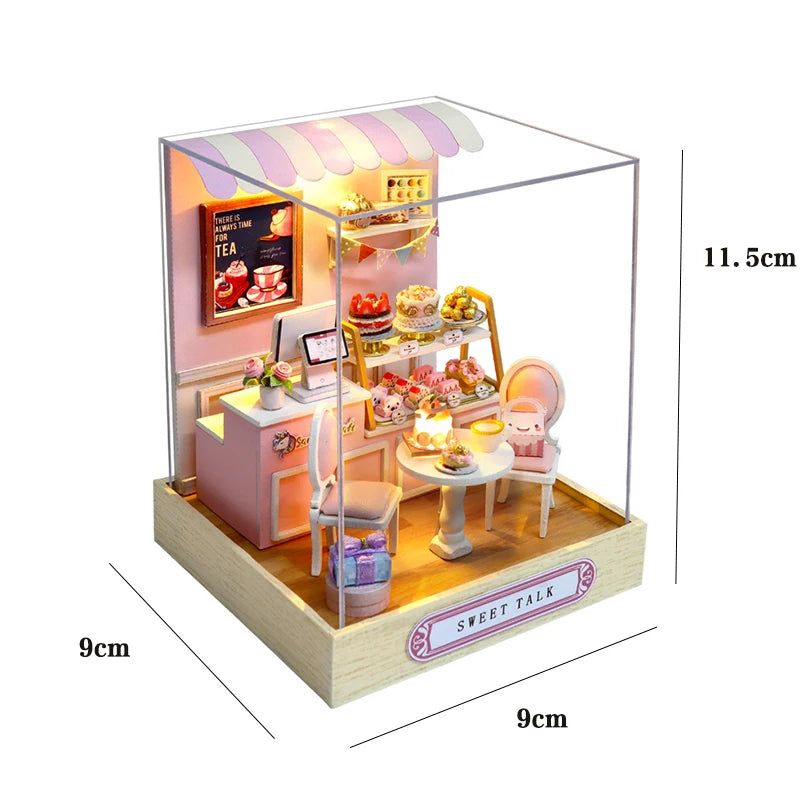 Wooden Dollhouse, 3D Puzzle, Building Model Kit, Small Room Toy Production, Bedroom Decoration with Furniture, Gifts