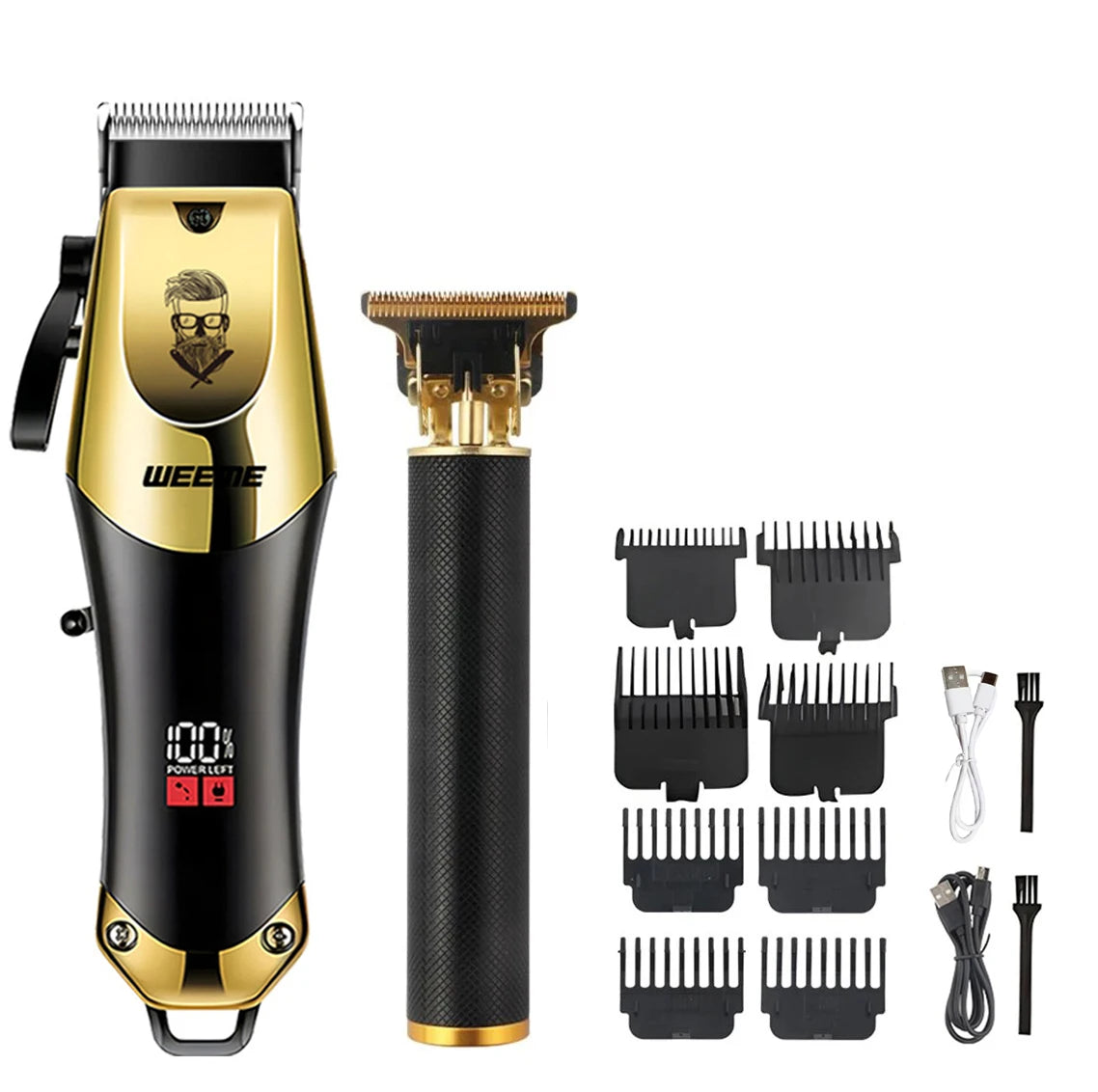 Tondeuse à cheveux électrique vintage pour homme — tondeuse barbe rechargeable, kit nez, cadeau