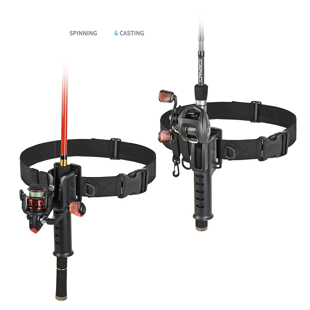Ceinture de pêche réglable pour homme avec porte-canne, en nylon, pour la pêche en wading, support de canne portable, accessoires de pêche