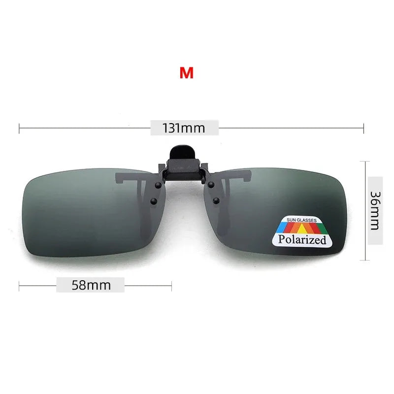 Lunettes de soleil polarisées à lentilles grises, 4 couleurs, Clip rabattable UV 380, pour la conduite, la pêche, la Vision nocturne