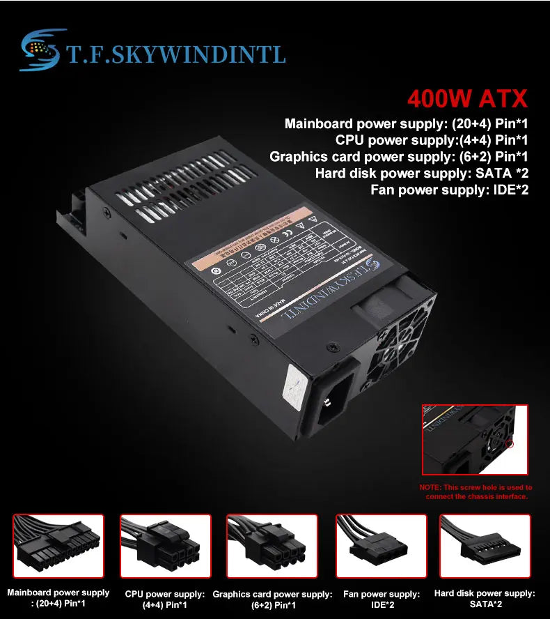 400w alimentation PSU Flex petit 1U pour ATX 12v prenant en charge GPU 110V 220V puissance muet Super Dissipation thermique alimentation