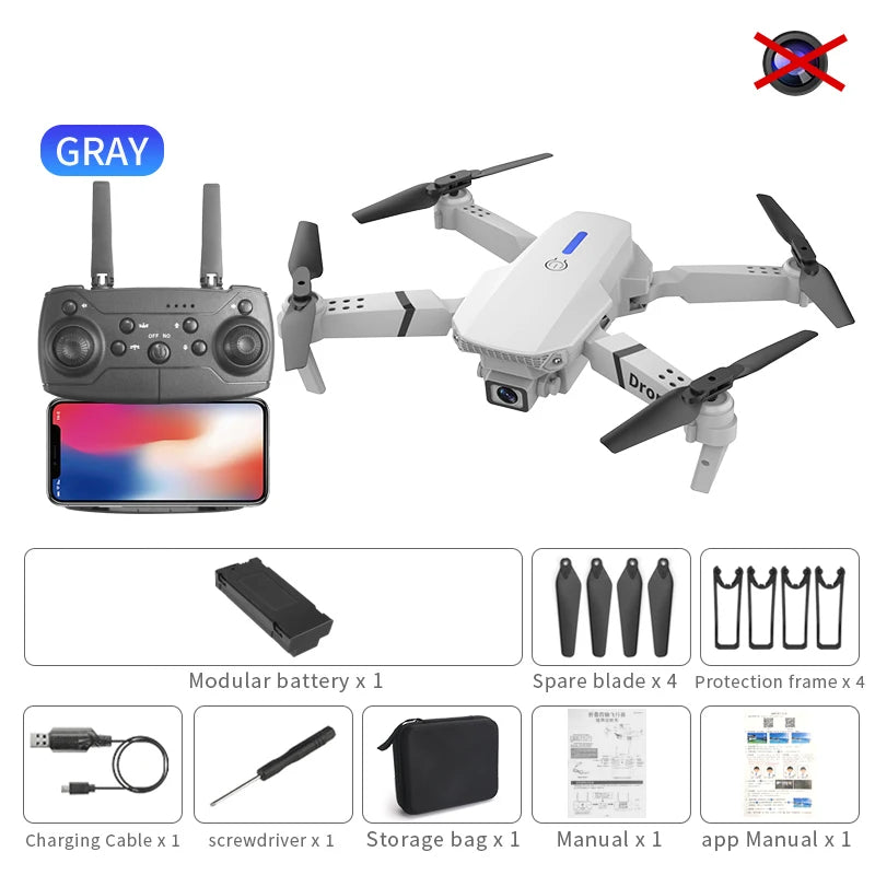 Nuevo Dron E88 Pro 2026, cámara dual 4K HD, FPV, 13 minutos de vuelo, largo alcance, cuadricóptero RC plegable, mini dron E88 Pro, juguete para niño