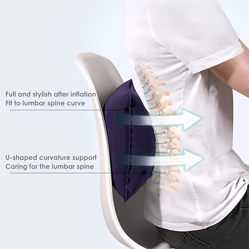 Supporte le cou et la taille Oreiller gonflable confortable pour une utilisation en extérieur, adapté aux bureaux, voitures, camping, randonnée et sieste