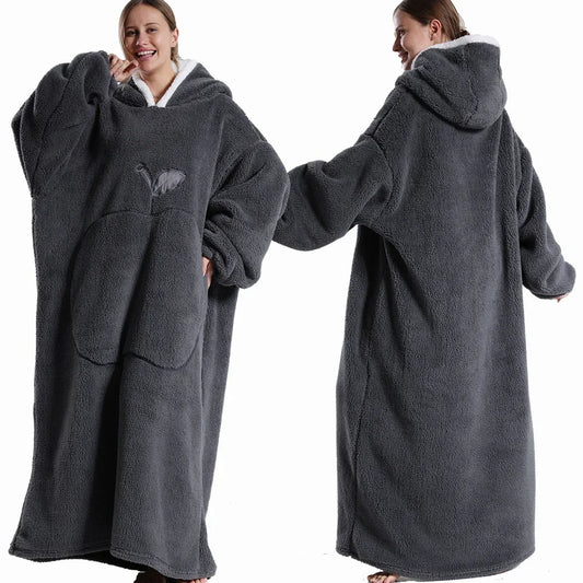 Sweat À Capuche Dentelle Extra Long — Manches Longues Homme Femme Portable