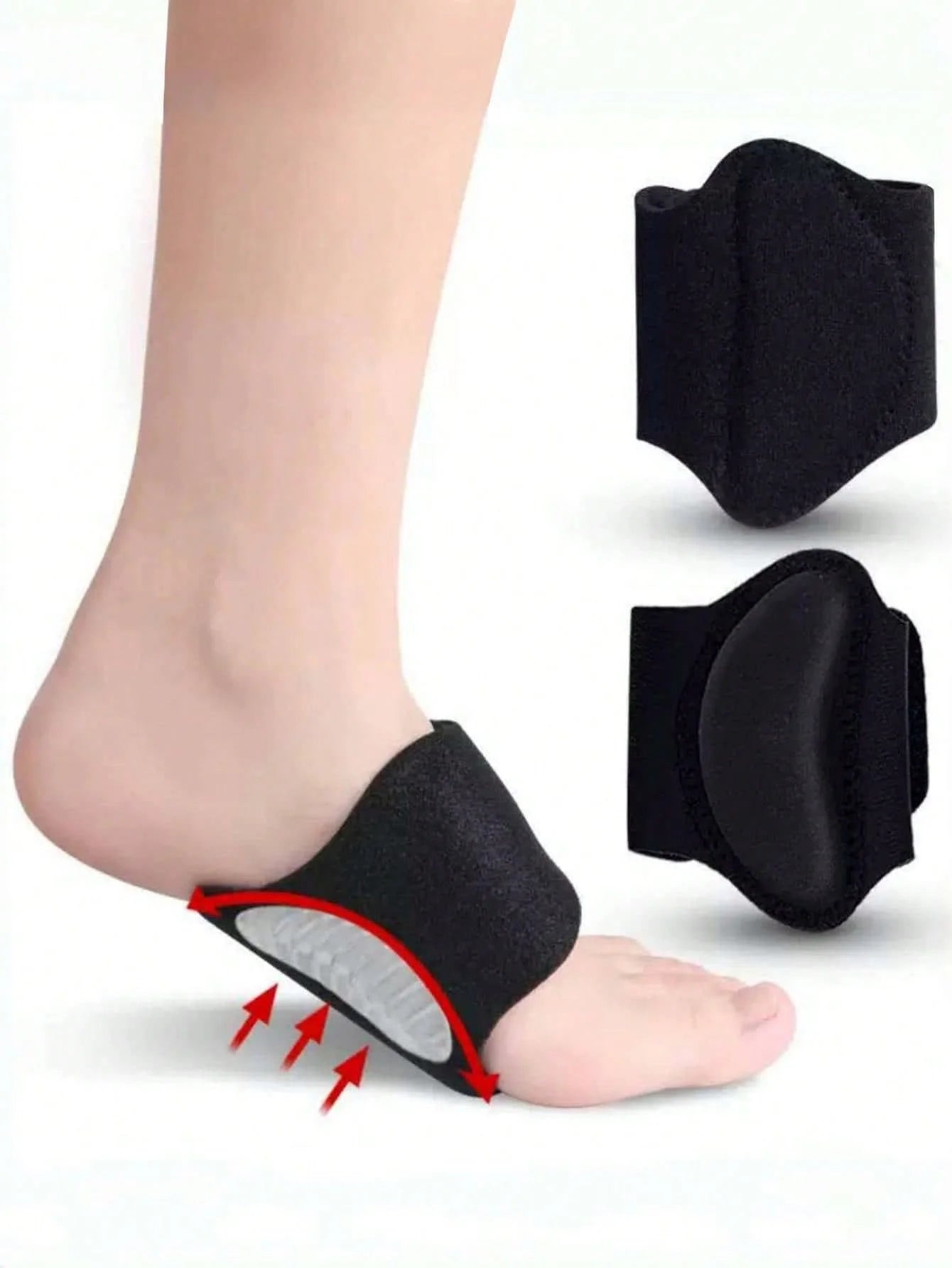 1 par de plantillas deportivas con soporte de arco para hombres y mujeres para pies planos para apoyar la almohadilla del pie y aliviar la presión.