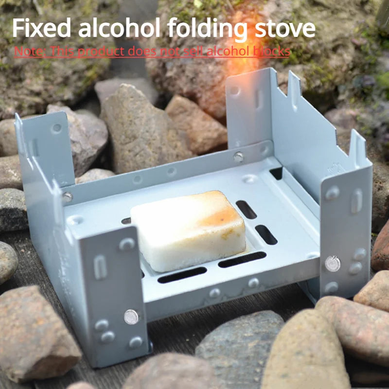 Poêle à alcool de Camping Portable, brûleur à alcool solide, poêle pliant à carburant, Mini esprit d'extérieur, cuisine pique-nique barbecue, poêle à cire