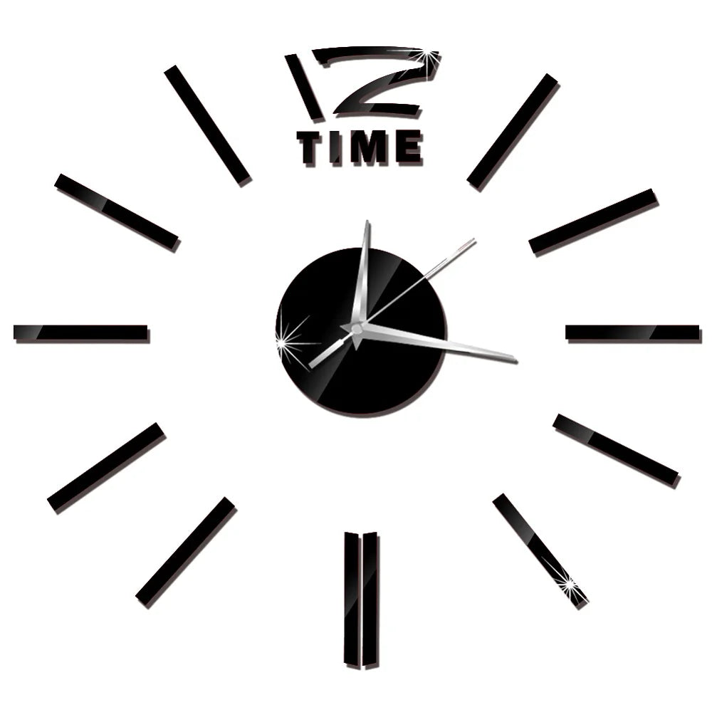 Creative Frameless Wall Clock, Silent Wall Sticker for Home, Acrylic Mirror Sticker, Wall Decor for Living Room and Office, DIY