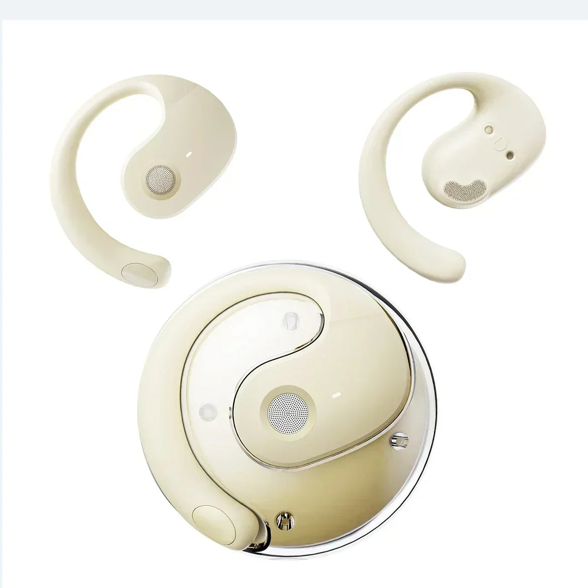 Auriculares inalámbricos Bluetooth, gancho de oreja cómodo, control táctil, con micrófono, auriculares para teléfono, juego