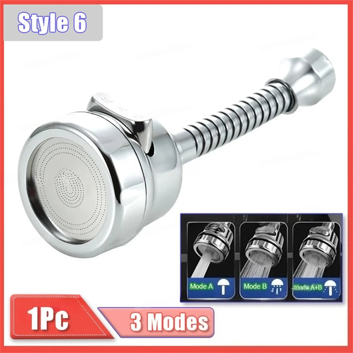 Extension de robinet rotative à 360 degrés, 2/3 modes, économie d'eau, adaptateur de buse de barboteur pour cuisine et salle de bains, accessoires de robinetterie de maison