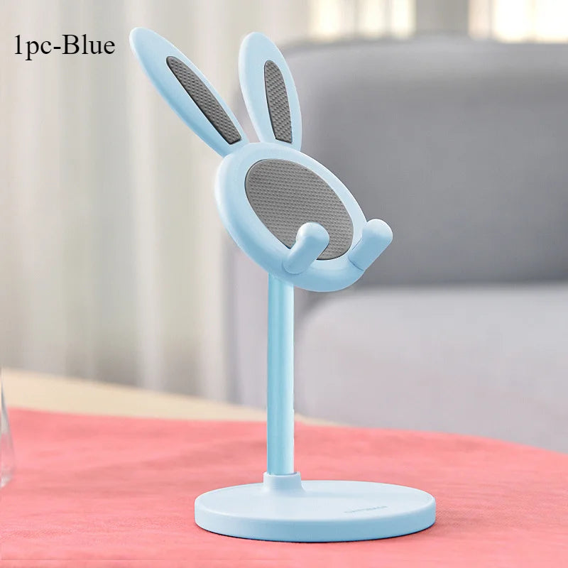 El bonito soporte para teléfono móvil de conejo, puede levantar y ajustar los accesorios de teléfono de escritorio, soporte para teléfono, empuñadura para teléfono