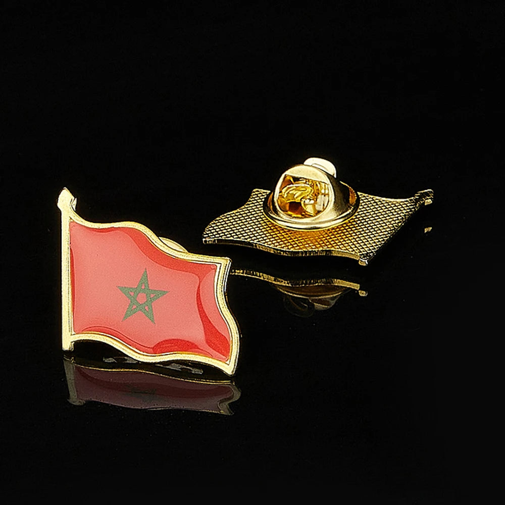 Epoxy Lapel Pin, Kingdom of Morocco National Flag, Official Suit Bag Badge/Brooch, Hat Accessories
