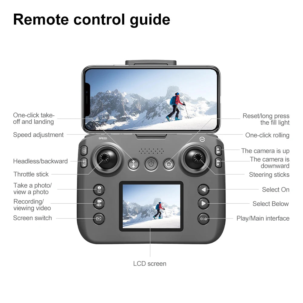 Mini dron profesional Lenovo V666 4K con doble cámara 8K, evitación inteligente de obstáculos, cuadricóptero sin escobillas, juguete RC para niños