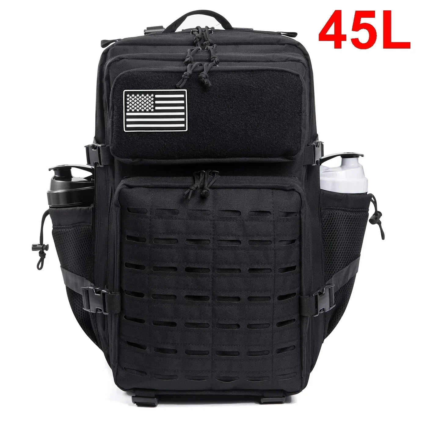 Sac à Dos Tactique Plein Air 25L/45L Homme Femme — Randonnée École Porte-Bouteille