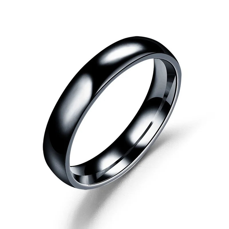 6mm Simple Titanium Ring for Women and Men, Allergy Prevention, Highly Polished Wedding Bands, Stainless Steel, Couple Finger Jewelry, Gifts