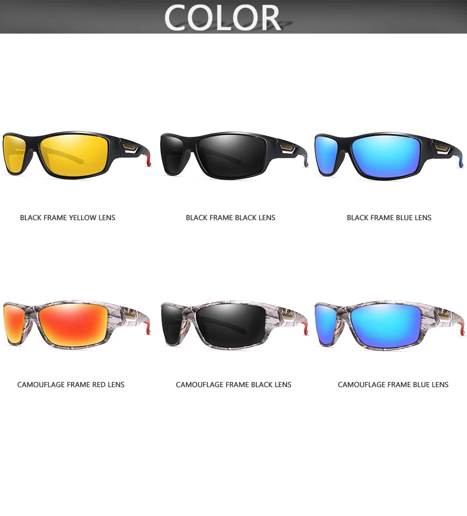 Lunettes de pêche polarisées camouflage — conduite, sports de plein air, cyclisme, course, UV400