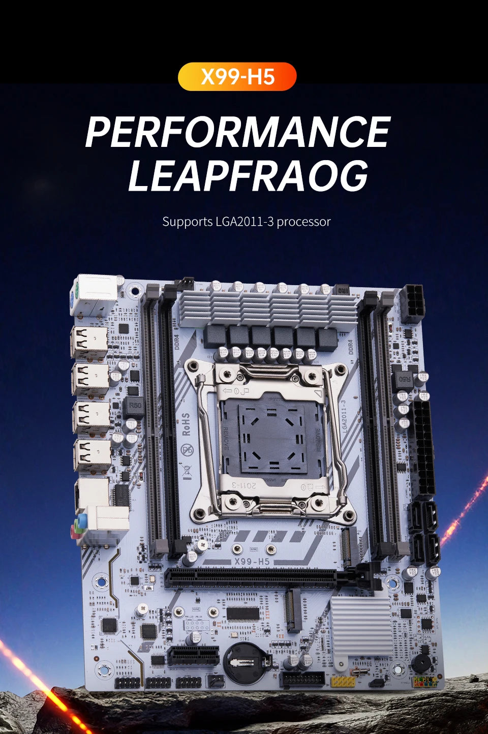 QIYIDA X99 Kit de carte mère LGA2011-3 Xeon E5 2680 V4 DDR4 16GB (2x8gb) PC4 SATA PCI16x3.0 NVME M.2 ordinateur de jeu