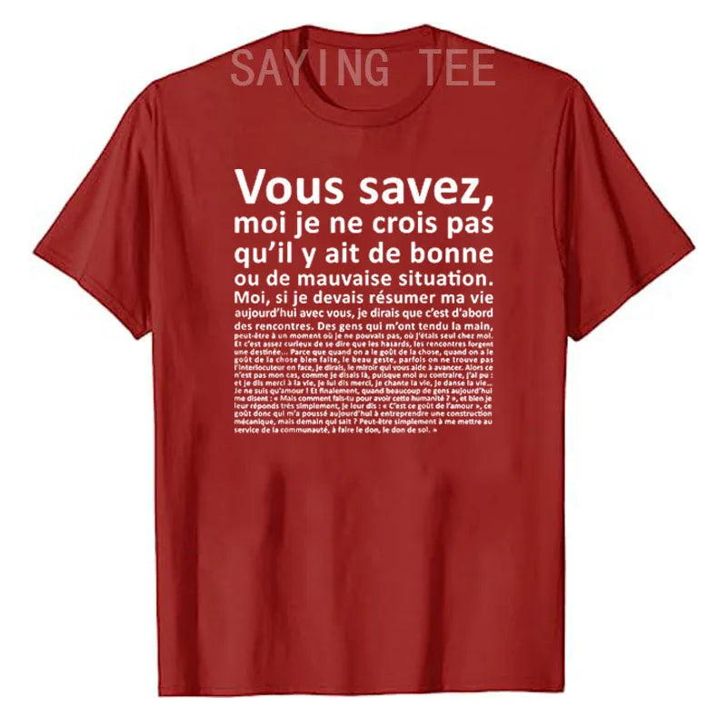T-shirt classique avec lettres imprimées — humoristique, graphique, cadeaux