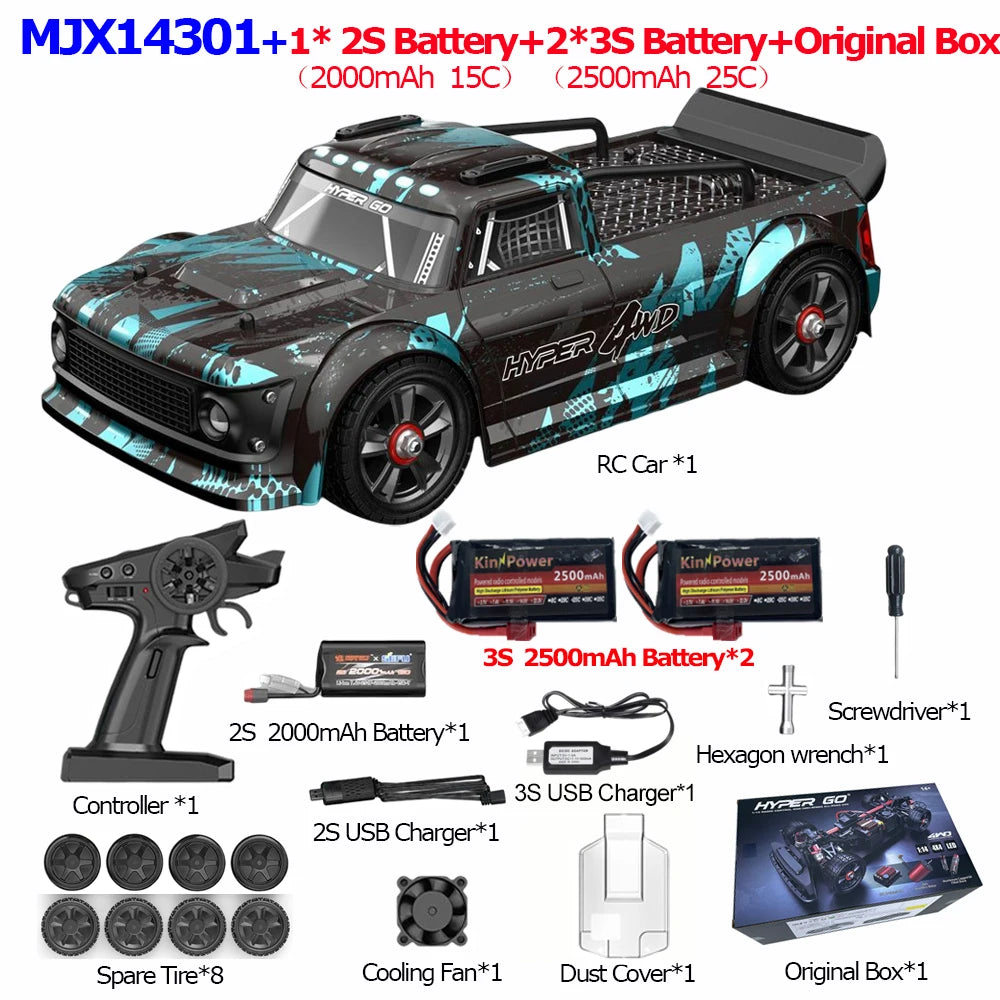 HYPER GO RC MJX 14304 14303 14302 14301 High Speed Drift Car with Gyroscope - Electric Toy for Children, Volkswagen Racing Gift
