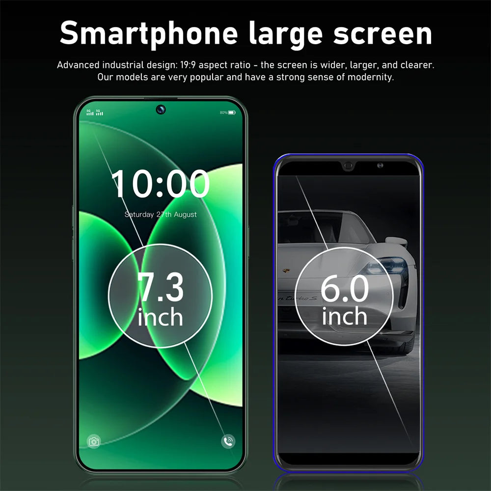 NOUVEAU HOT M17 Pro Max Smartphone 7.3HD Original Pas Cher 5G Double Carte Double Veille Téléphones Mobiles 7800mAh Android 15 Téléphones Mobiles