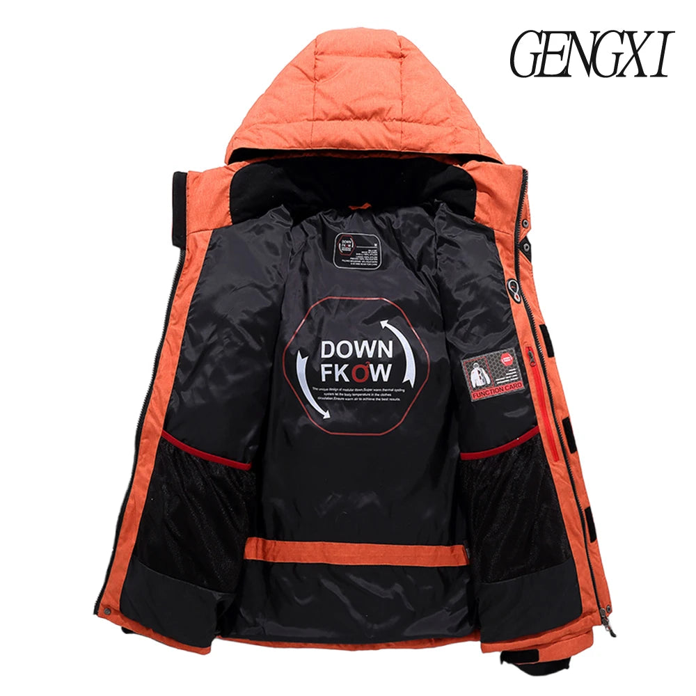 Chaquetón de plumón de hombre para exteriores, ligero, cálido, con cuello desmontable, novedad de invierno, informal, a la moda, con múltiples bolsillos, para trabajo