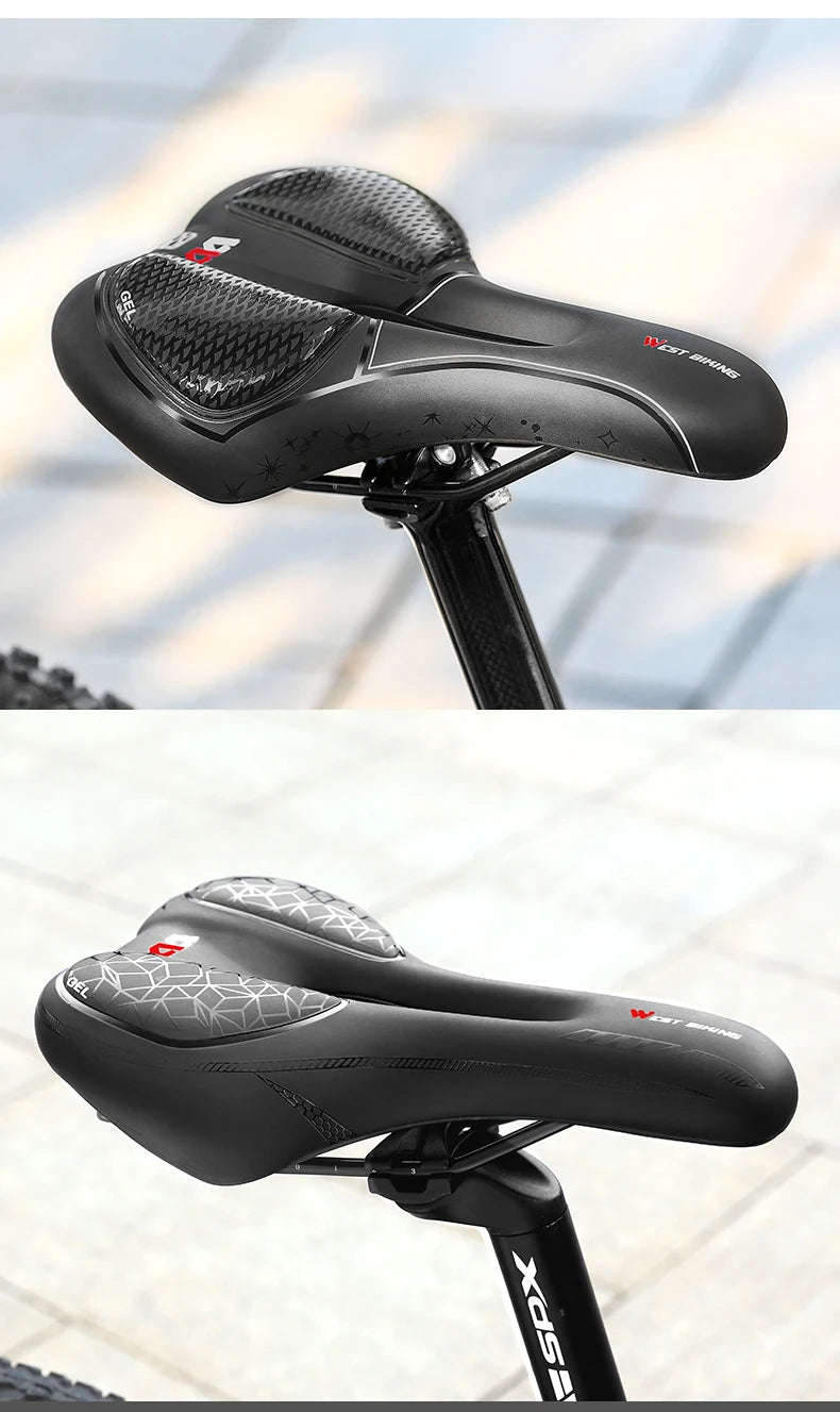 Selle vélo route et VTT en PU — respirante, souple, coussin ergonomique, course