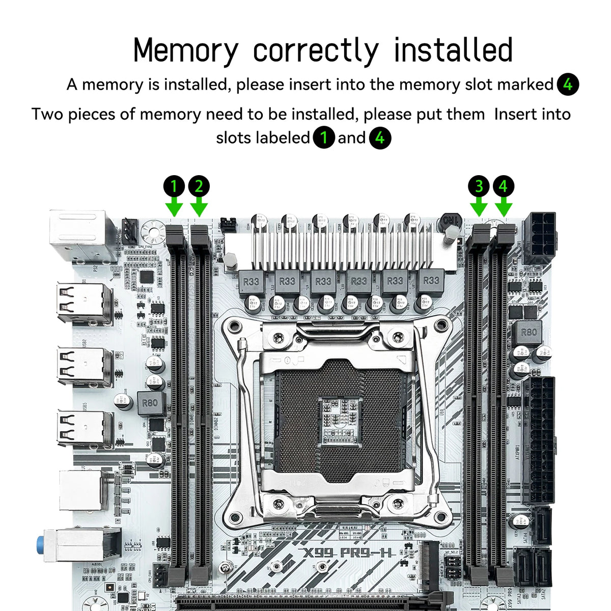 MACHINIST X99 carte mère Intel Xeon E5 2673 V3 CPU LGA2011-3 DDR3 16GB RAM NVME/SATA M.2 blanc PR8-H