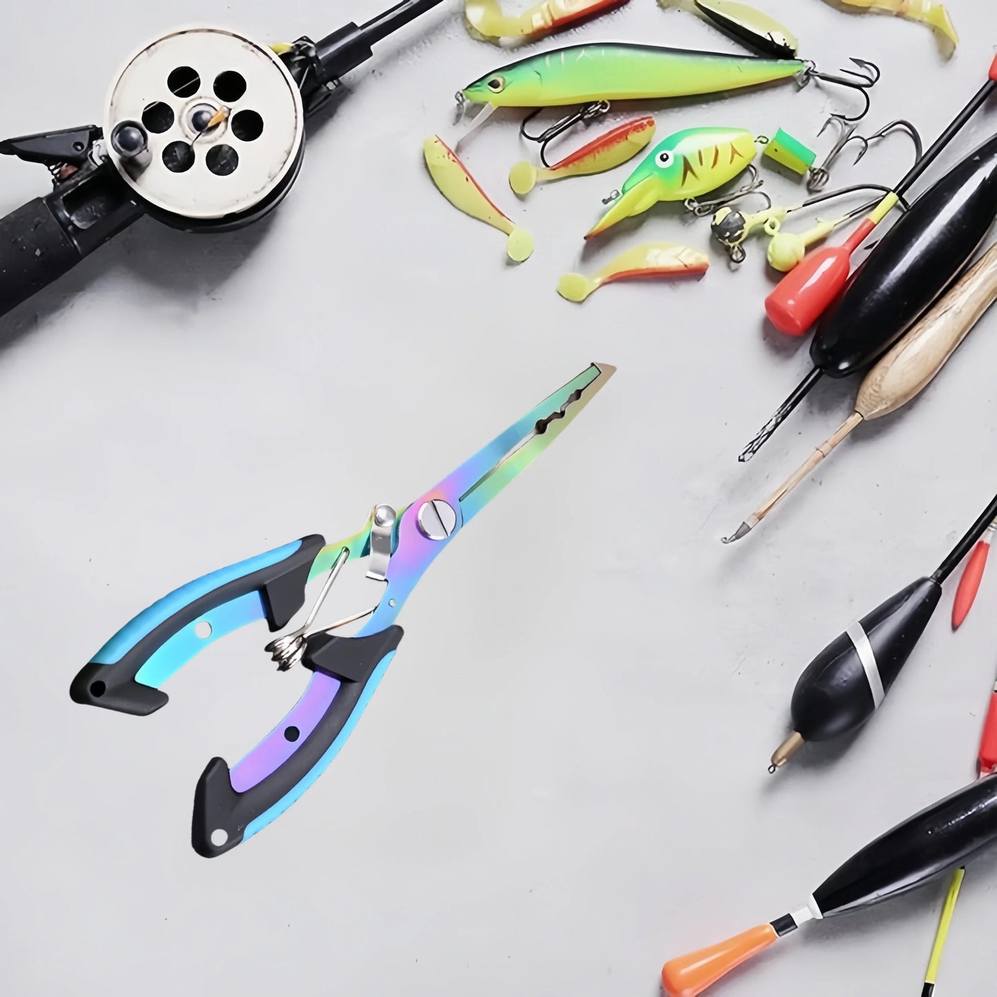 Pince de pêche multifonctionnelle, coupe-ligne en acier inoxydable, ouvre-anneau fendu Portable, outil de pêche 1 pièce
