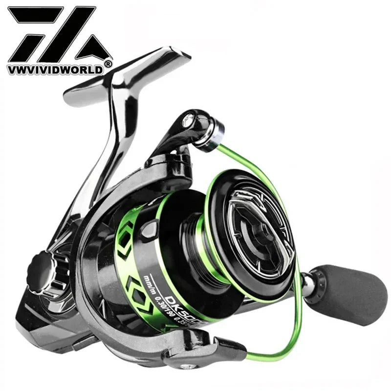 VWVIVIDWORLD, traînée maximale de 21KG, moulinet de pêche, équipement en alliage de Zinc, bobine en alliage, bras en métal, pied en métal, moulinet Spinning, pêche à la carpe, eau salée