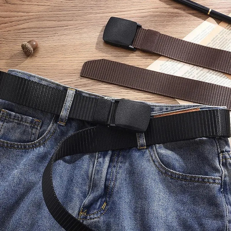 Ceinture Toile Nylon Sans Métal — Sport Extérieur Jeans Homme Femme