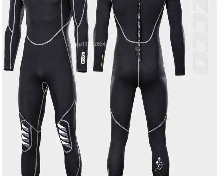 Combinaison de plongée en néoprène pour hommes, 3MM, manches longues, plongée en apnée, une pièce, Surf, pêche, maillots de bain thermiques