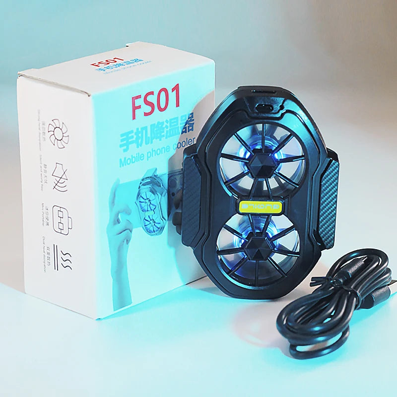 FS01 — Refroidisseur Téléphone Double Ventilateur Rechargeable Clip Gaming