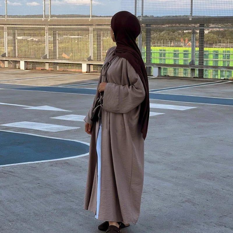 Robe Abaya Ouverte de Luxe pour Femme Musulmane, Cardigan Noir Modeste pour le Ramadan, Arabie Saoudite, Eid Dubaï, Robe de Soirée Islamique, Turquie, Vacances