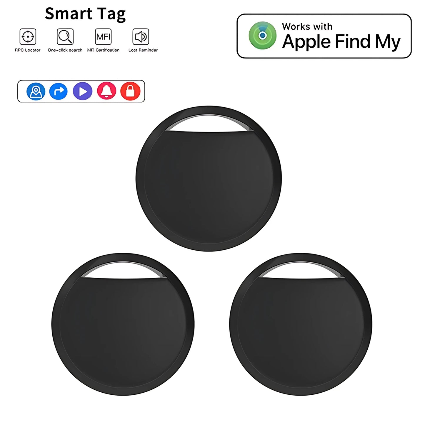 Mini Bluetooth Smart GPS Tracker, works with Find My App iTag, Anti-loss Reminder Device, MFI Rated Locator, Car Key, Kids Pet Finder