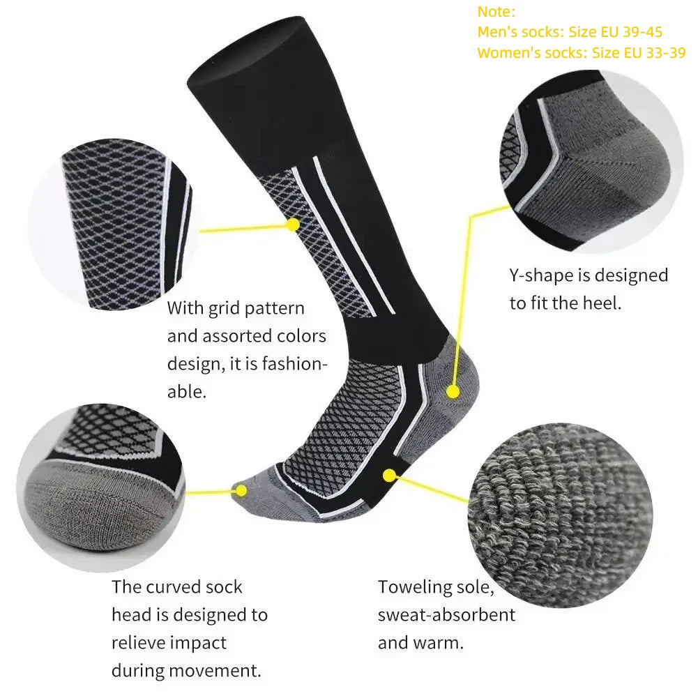 Chaussettes de Ski Hiver Thermiques — Randonnée & Sport pour Homme, Femme, Enfant