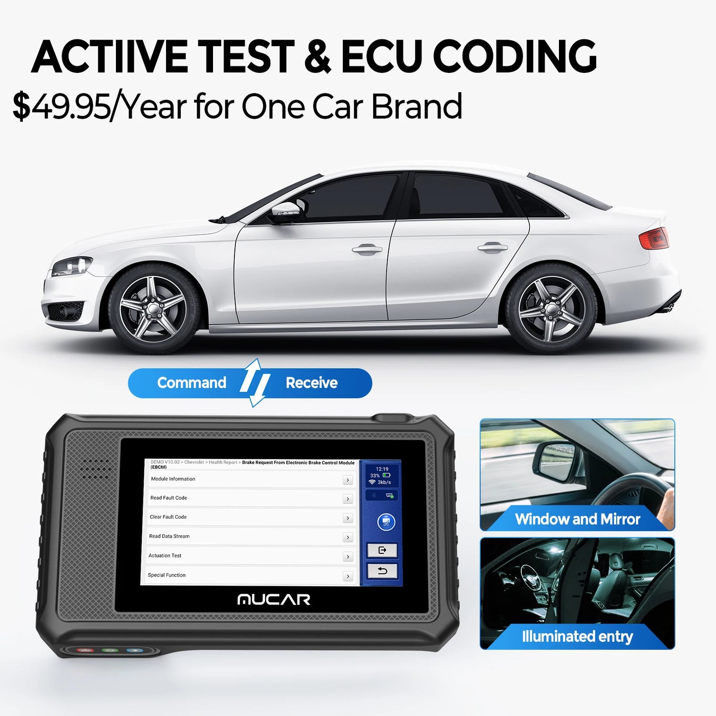 MUCAR VO6 - Car Diagnostic Tools, Full System Automatic, 28 Resets, Maintenance ug F TCM Airbag ABS IMMO, Free Lifetime Update, UAE OBD2