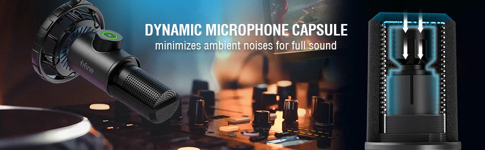 FIFINE K658 — Microphone USB Gaming LED RGB Bouton Muet PC & Tablette